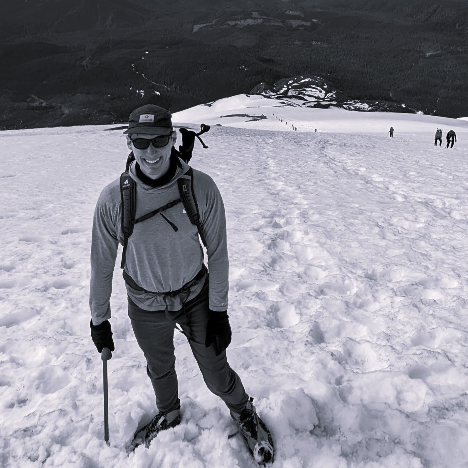 Man standing on Mt St. Helens